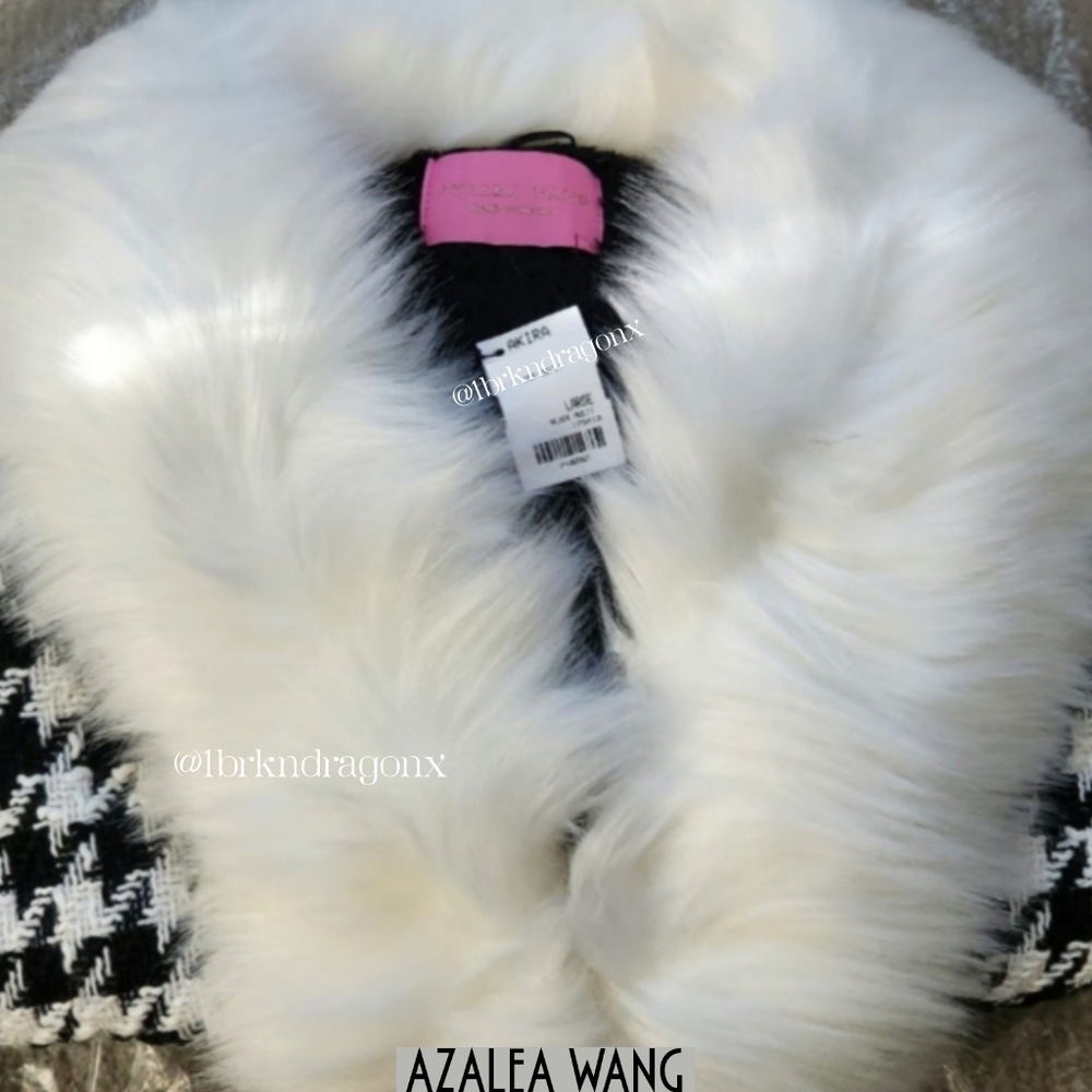 Azalea Wang Long Coat Animal Print Fur Luxurious Soft White Camel Copper Fur - Picture 5 of 16